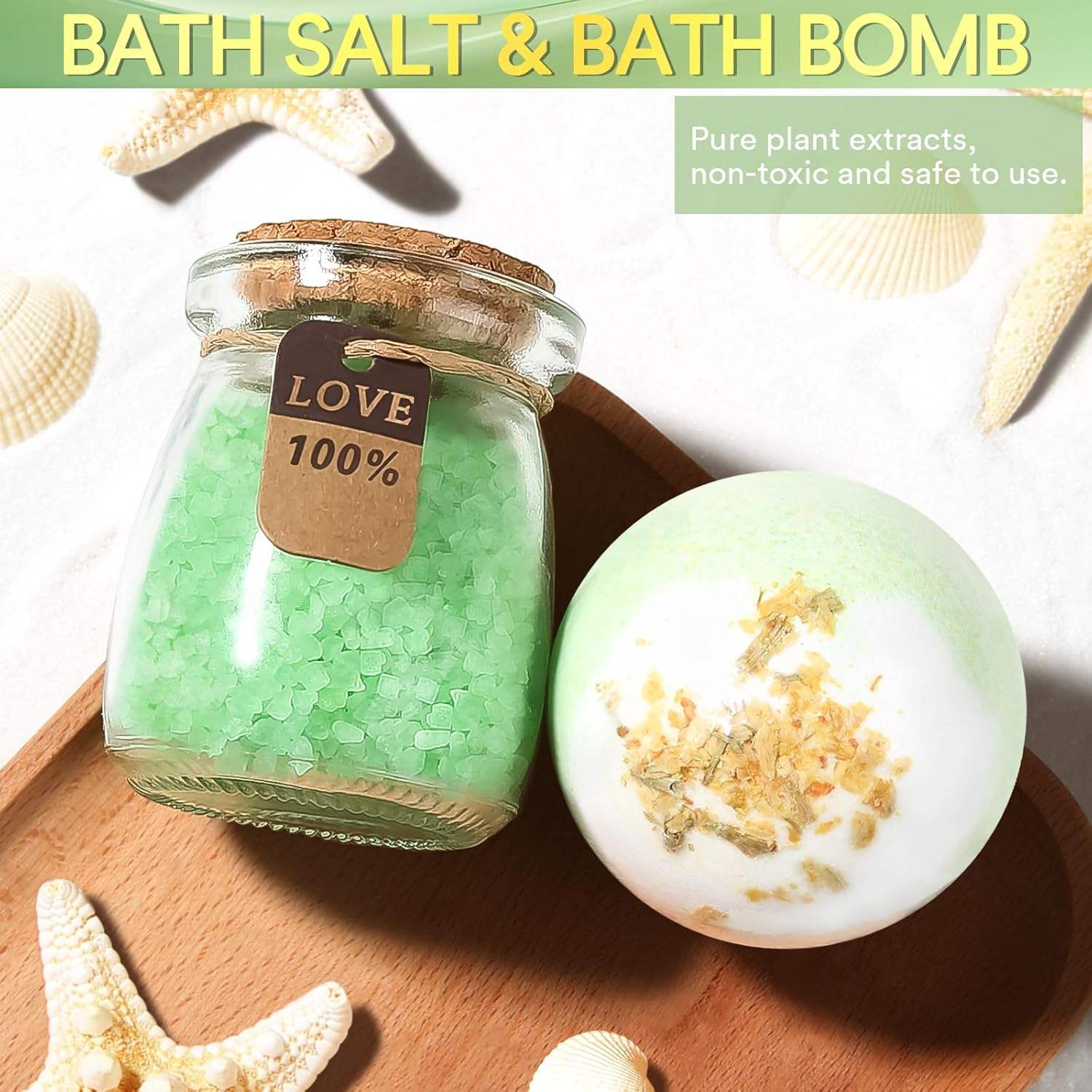 Mom Wife Sister Girlfriend Self Care Get Well Soon Relaxing Light Green Spa Birthday Gift Basket Set Classic Fashion Trend