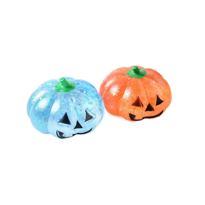 Halloween Pumpkin-Head Glitter Squishy – Slow-Rising Stress-Relief & Fidget Toy