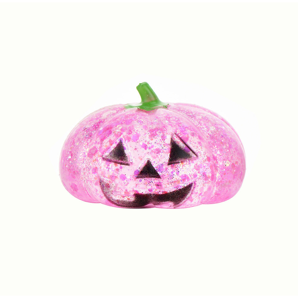 Halloween Pumpkin-Head Glitter Squishy – Slow-Rising Stress-Relief & Fidget Toy