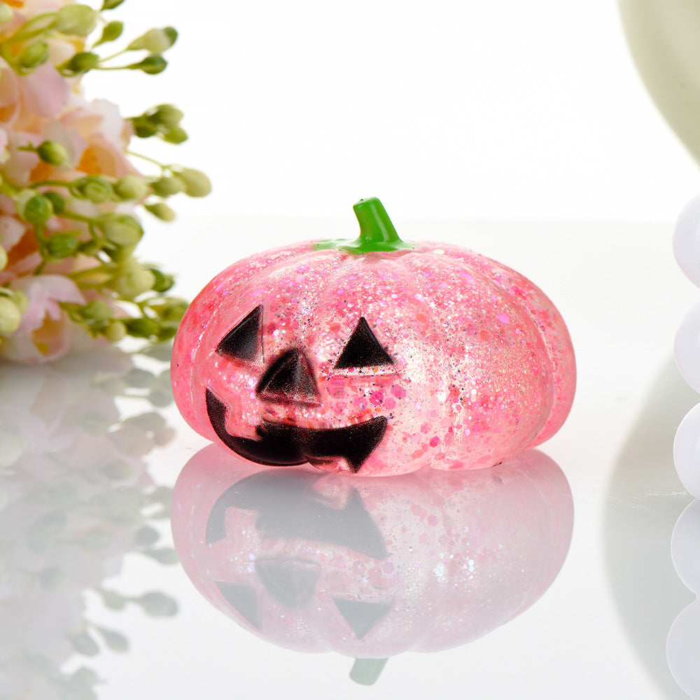 Halloween Pumpkin-Head Glitter Squishy – Slow-Rising Stress-Relief & Fidget Toy
