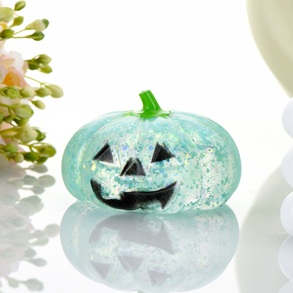 Halloween Pumpkin-Head Glitter Squishy – Slow-Rising Stress-Relief & Fidget Toy
