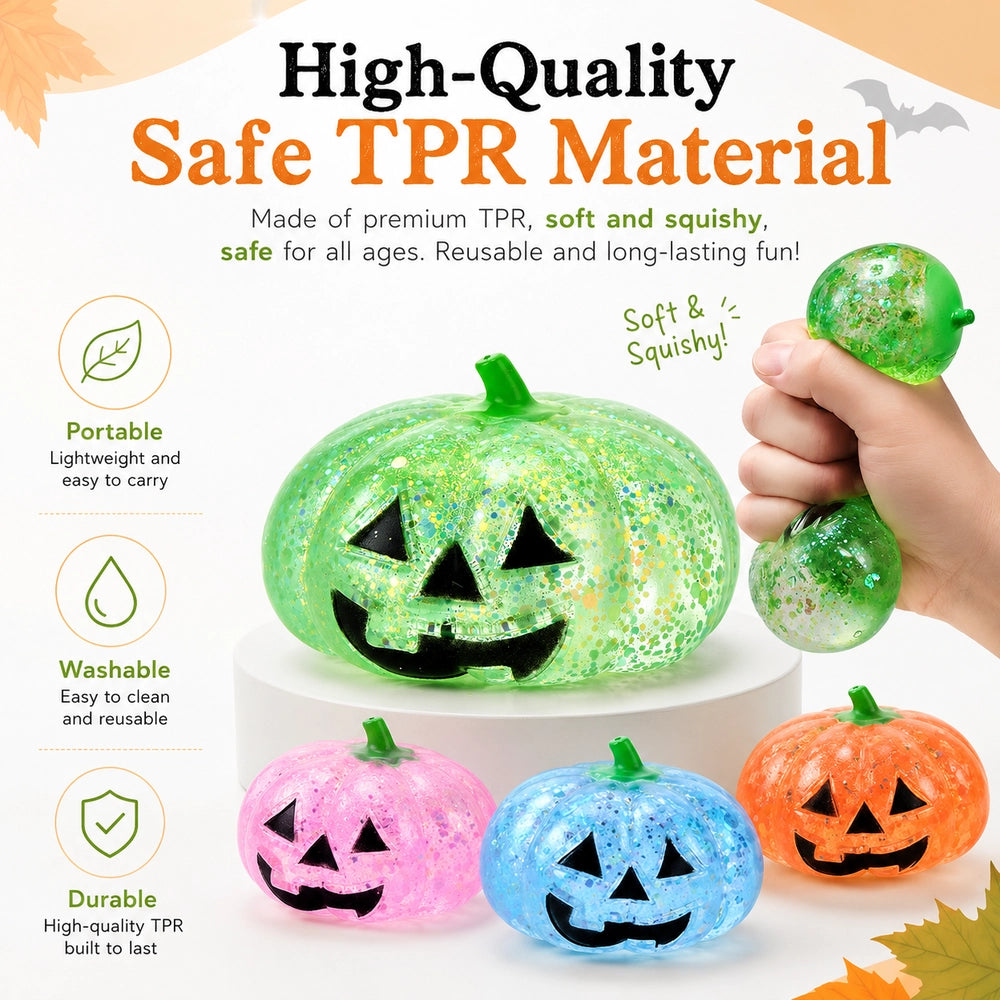 Halloween Pumpkin Squishy TPR Stress Relief Fidget Toy Gift