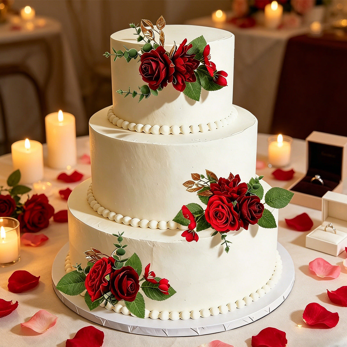 Handcrafted Artificial Flower Clusters for Cake Decoration, Wedding Styling, And Festive Table Centerpieces