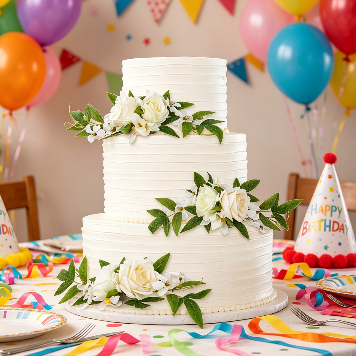 Handcrafted Artificial Flower Clusters for Cake Decoration, Wedding Styling, And Festive Table Centerpieces