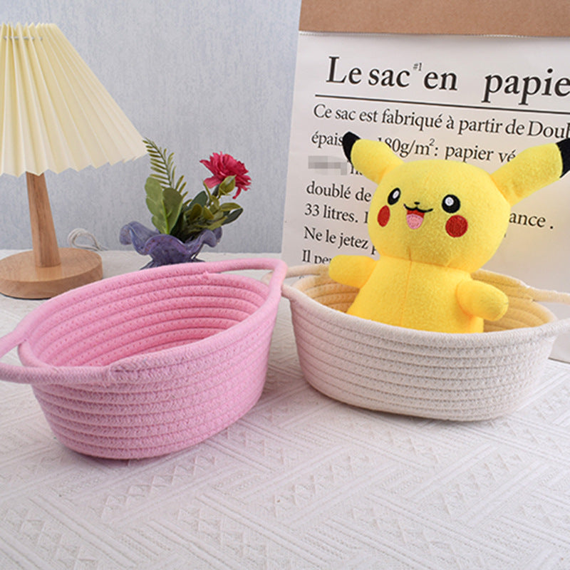 Handmade Woven Gift Basket with Handle for Girl/Baby/Pet/Toy, Empty Gift Basket for Her/Women/Girlfriend, Mother'S Day/Christmas Storage Basket
