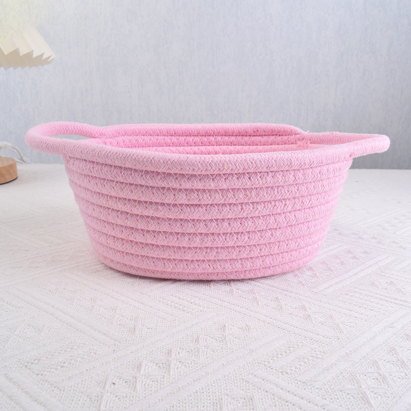 Handmade Woven Gift Basket with Handle for Girl/Baby/Pet/Toy, Empty Gift Basket for Her/Women/Girlfriend, Mother'S Day/Christmas Storage Basket