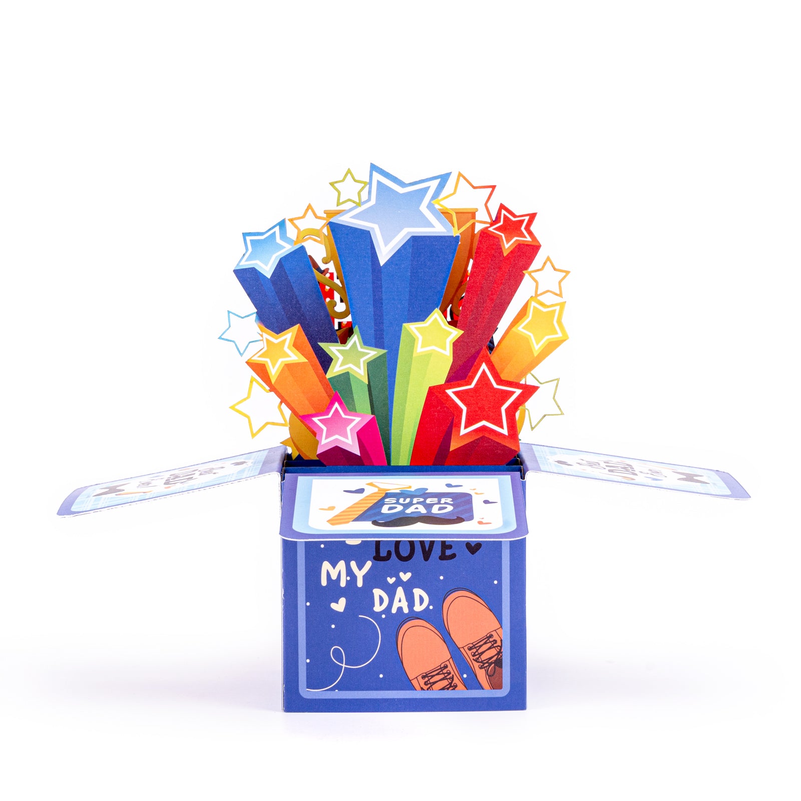 Thksyo Funny Happy Father's Day Pop Up Greeting Cards, Sweet 3D Fathers Day Card from Wife/Son/Daughter, Best Gifts for Father/ Husband/ Him/ Dad