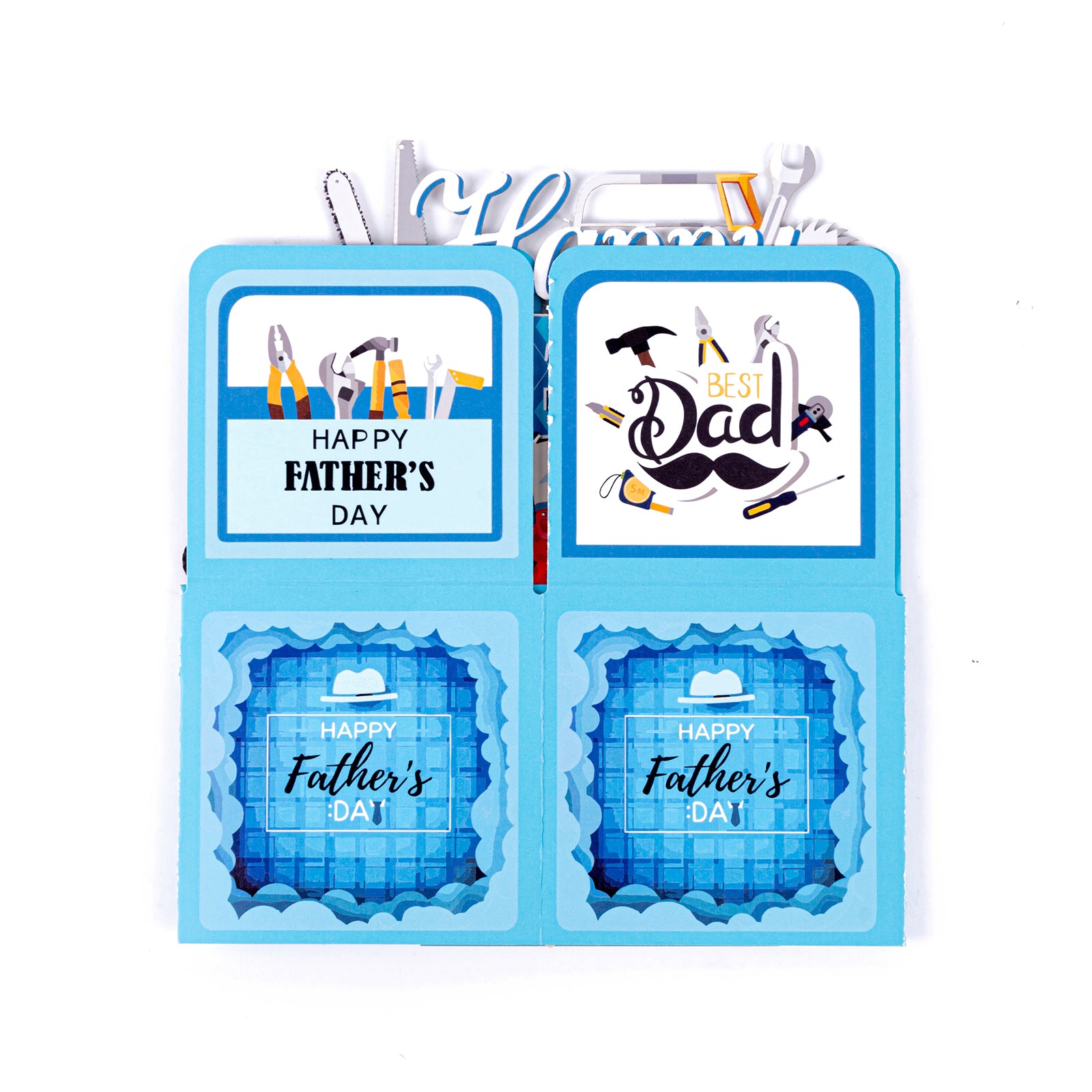 Thksyo Funny Happy Father's Day Pop Up Greeting Cards, Sweet 3D Fathers Day Card from Wife/Son/Daughter, Best Gifts for Father/ Husband/ Him/ Dad