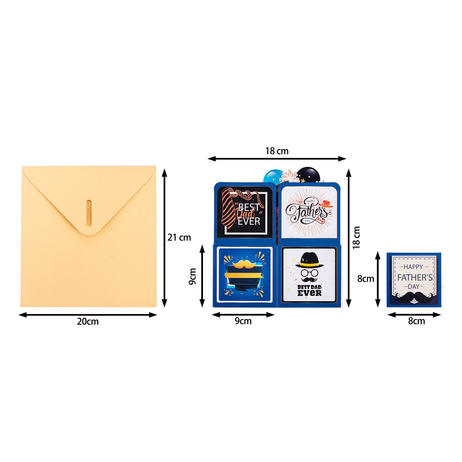 Thksyo Funny Happy Father's Day Pop Up Greeting Cards, Sweet 3D Fathers Day Card from Wife/Son/Daughter, Best Gifts for Father/ Husband/ Him/ Dad