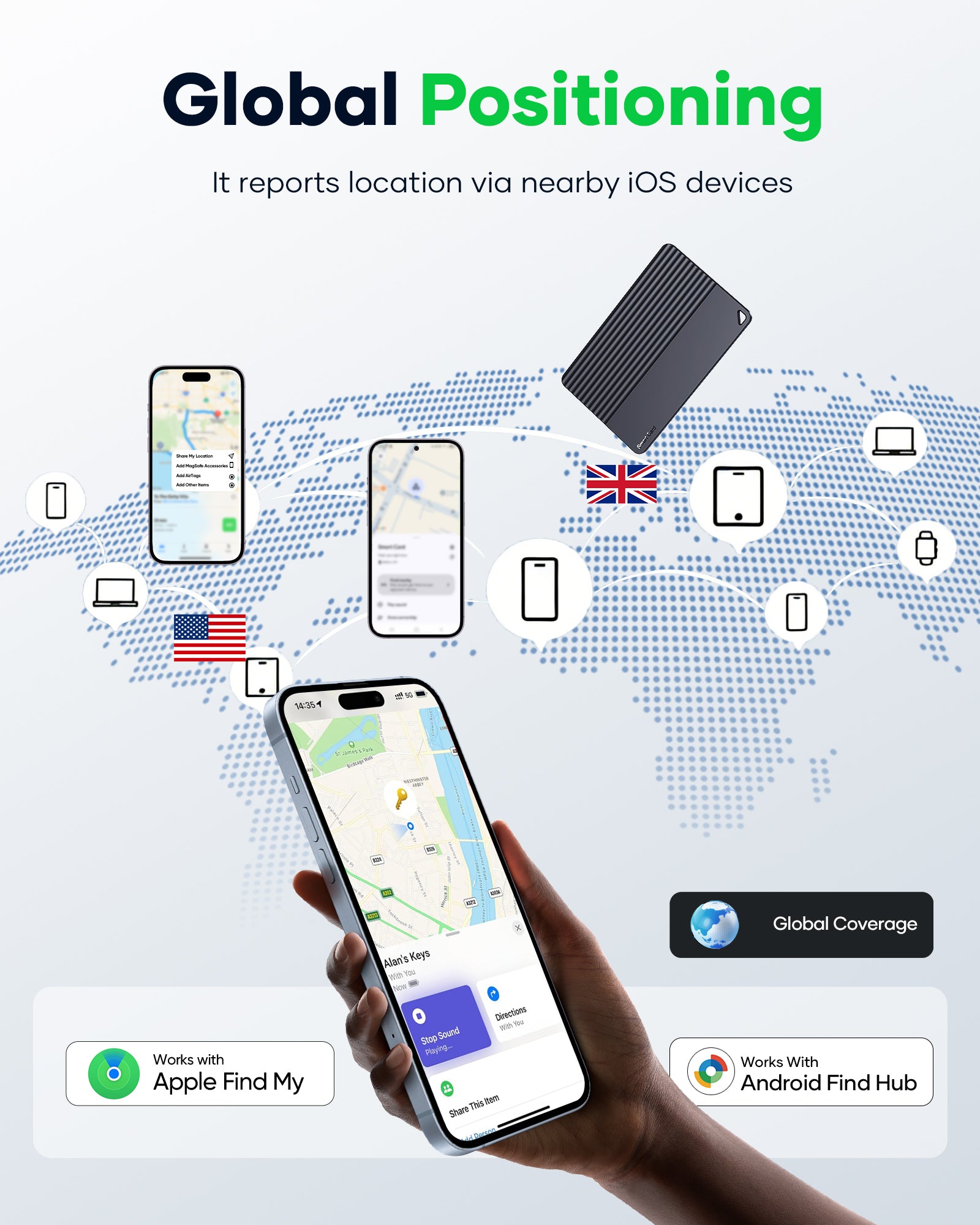 Thksyo Card Item Finder, Bluetoothe Tracker for Wallet/ Bags, Smart Card Item Tracker for Suitcase Compatible with iOS/Android Devices