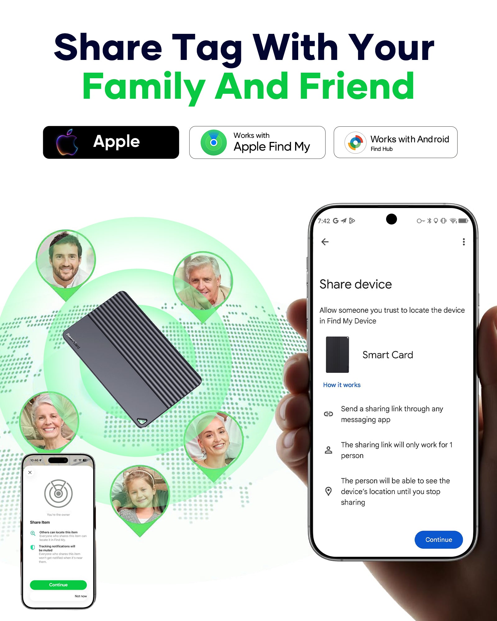Thksyo Card Item Finder, Bluetoothe Tracker for Wallet/ Bags, Smart Card Item Tracker for Suitcase Compatible with iOS/Android Devices