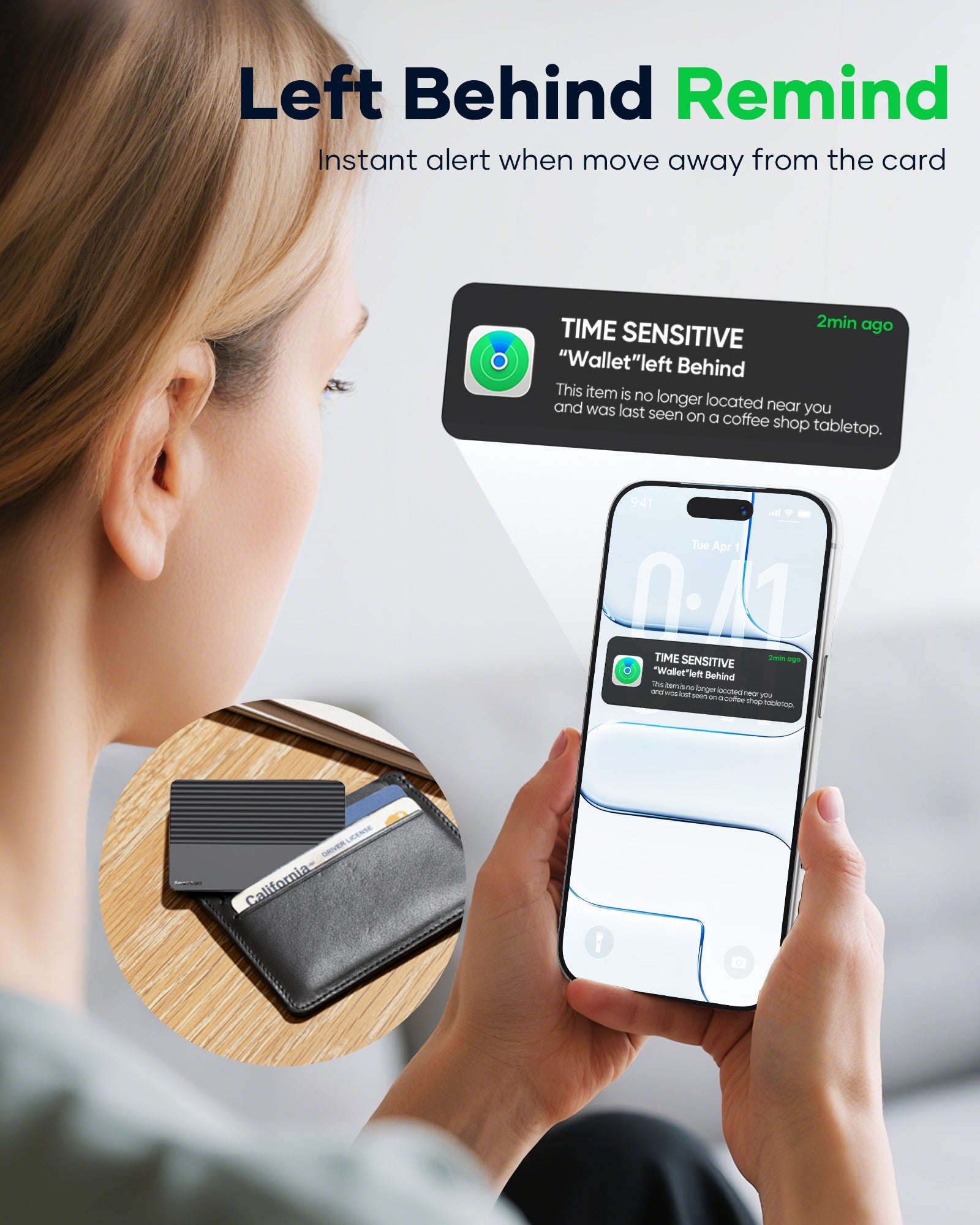 Thksyo Card Item Finder, Bluetoothe Tracker for Wallet/ Bags, Smart Card Item Tracker for Suitcase Compatible with iOS/Android Devices
