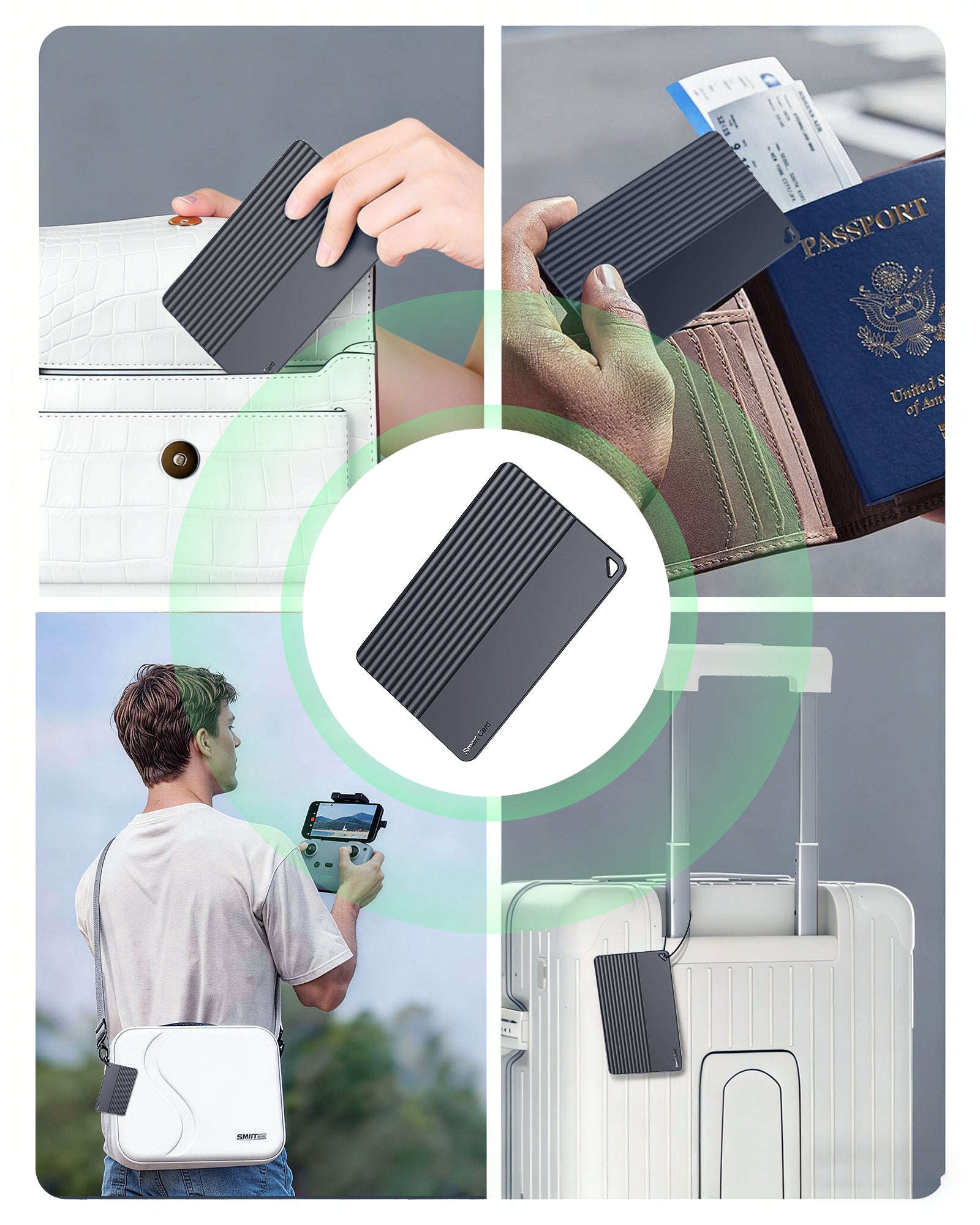 Thksyo Card Item Finder, Bluetoothe Tracker for Wallet/ Bags, Smart Card Item Tracker for Suitcase Compatible with iOS/Android Devices