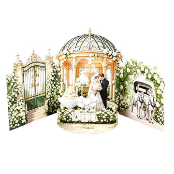 Luxurious 3D Pop-Up Wedding Gazebo Greeting Card