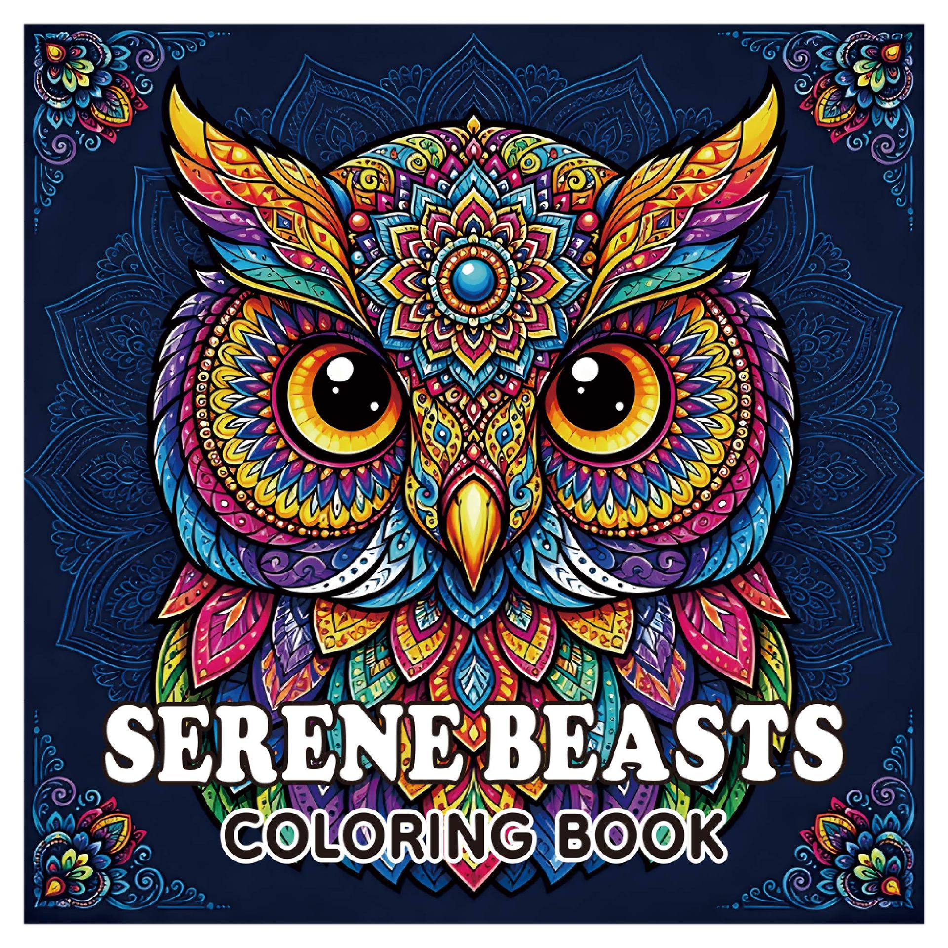 Mandala Floral Adult Coloring Book (24 Pages) – Stress Relief Creative Art Therapy for Watercolor & Doodling