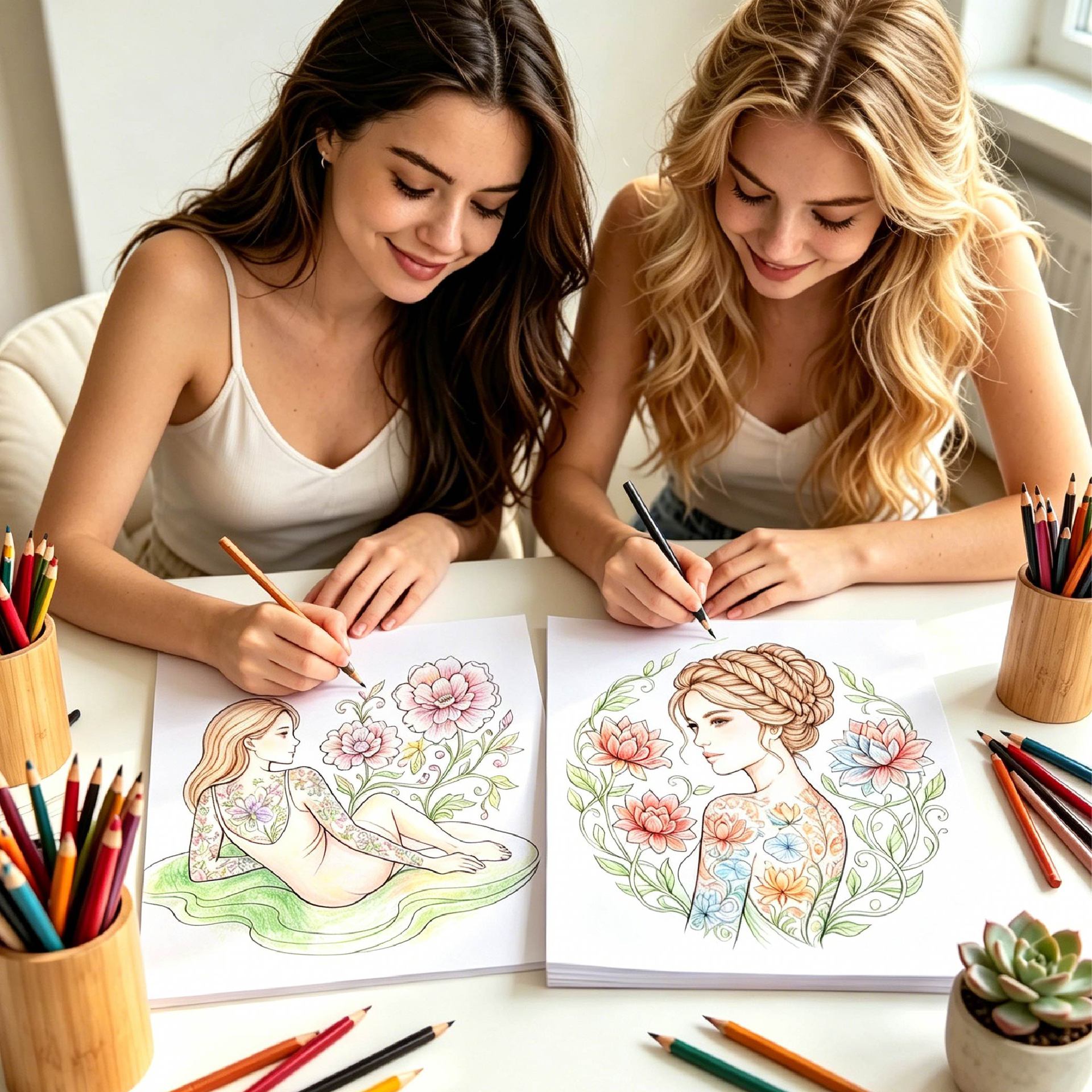 Mandala Floral Adult Coloring Book (24 Pages) – Stress Relief Creative Art Therapy for Watercolor & Doodling