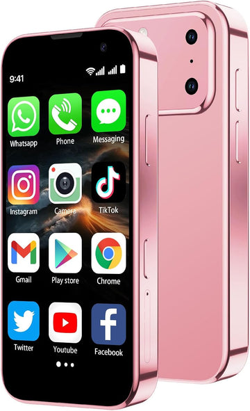 Mini Smartphone 3.0" HD Touchscreen - 3G Unlocked Android Compact Mobile Phone Gifts for Kids & Students | Smallest Cell Phone for Travel Backup & Digital Detox | WiFi, GPS, Face ID, Dual SIM