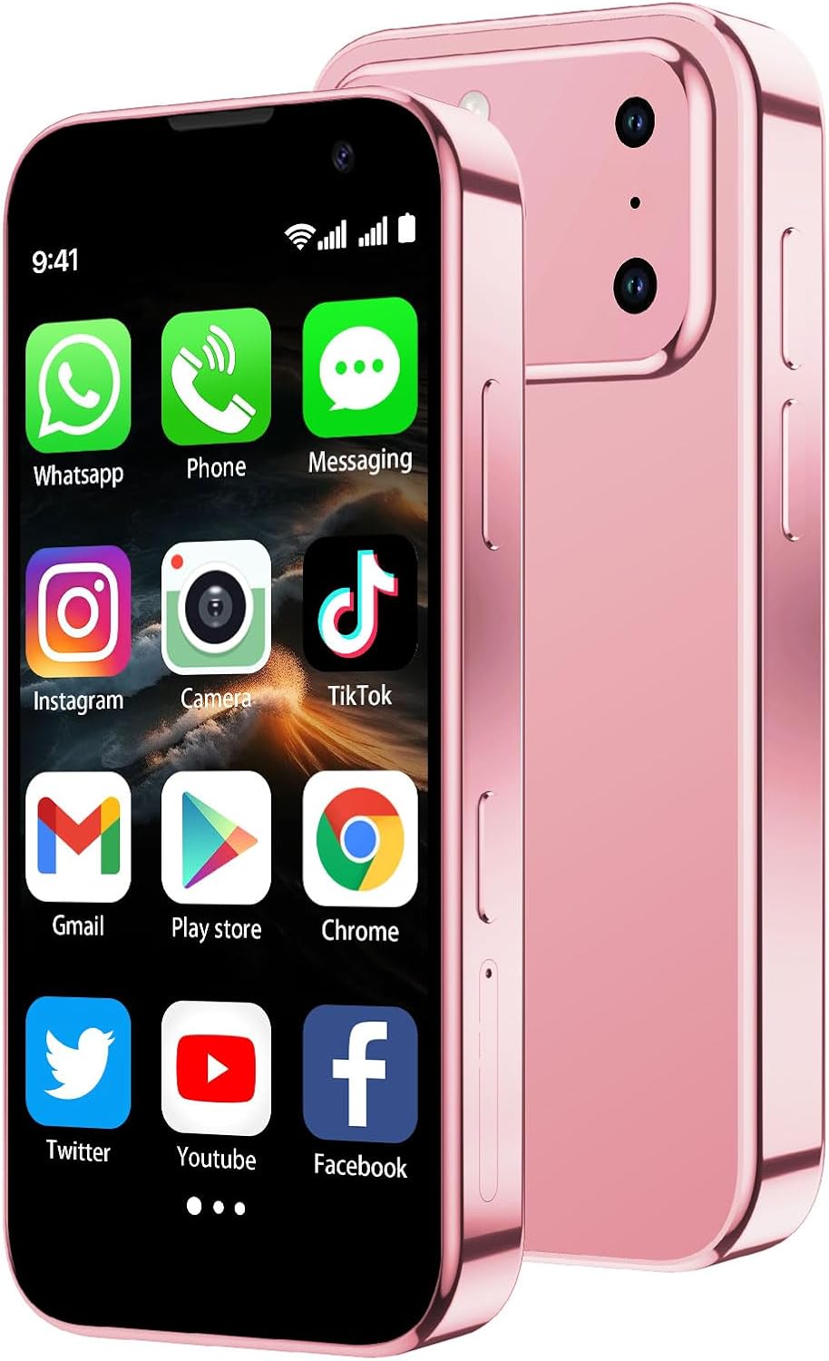Mini Smartphone 3.0" HD Touchscreen - 3G Unlocked Android Compact Mobile Phone Gifts for Kids & Students | Smallest Cell Phone for Travel Backup & Digital Detox | WiFi, GPS, Face ID, Dual SIM