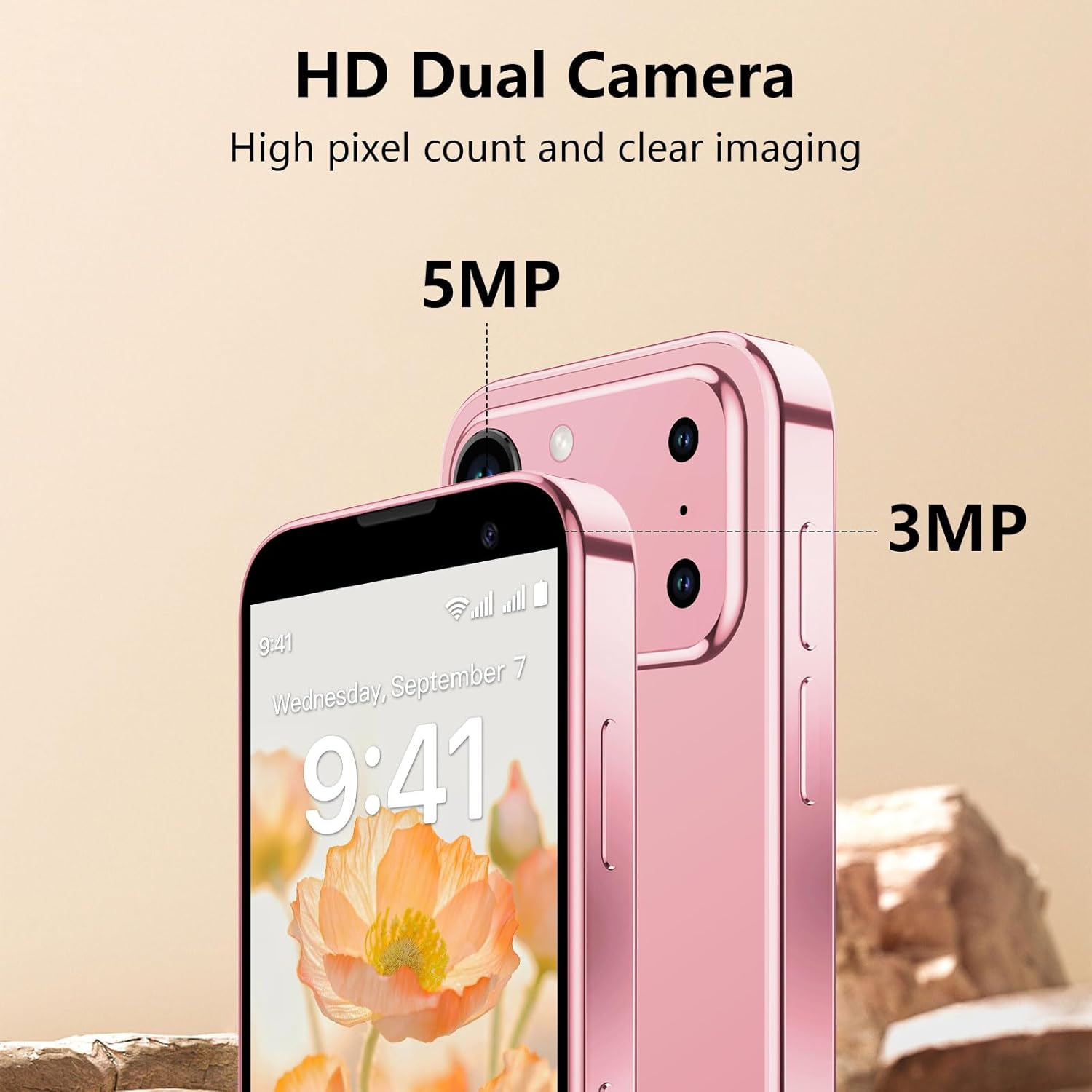 Mini Smartphone 3.0" HD Touchscreen - 3G Unlocked Android Compact Mobile Phone Gifts for Kids & Students | Smallest Cell Phone for Travel Backup & Digital Detox | WiFi, GPS, Face ID, Dual SIM