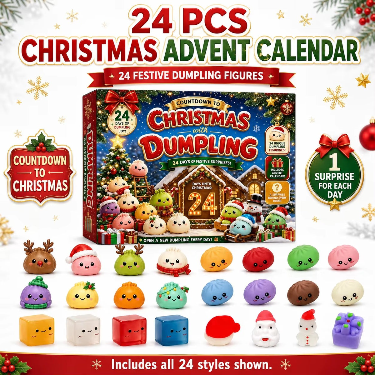 Mystery Dumpling Advent Calendar 2026 | 24-Day Christmas Squishy Blind Box | Fidget Stress Relief Gift Set