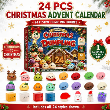 Mystery Dumpling Advent Calendar 2026 | 24-Day Christmas Squishy Blind Box | Fidget Stress Relief Gift Set