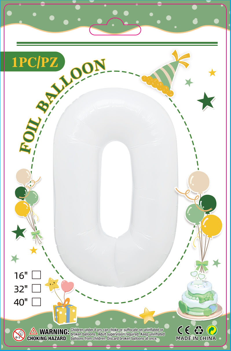 16"/ 32"/ 40 inch Number Balloons with Individually Packaged