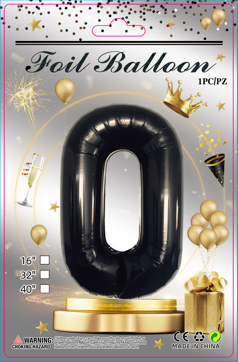 16"/ 32"/ 40 inch Number Balloons with Individually Packaged