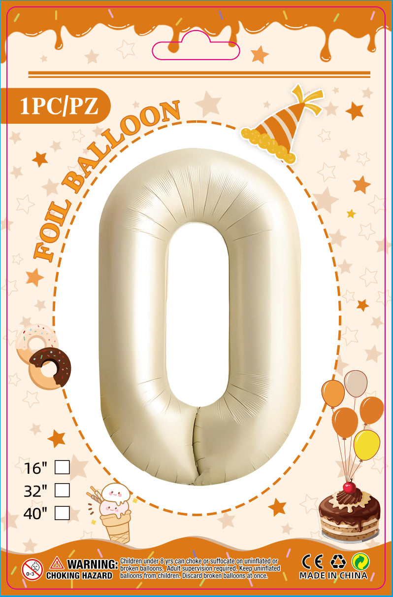 16"/ 32"/ 40 inch Number Balloons with Individually Packaged