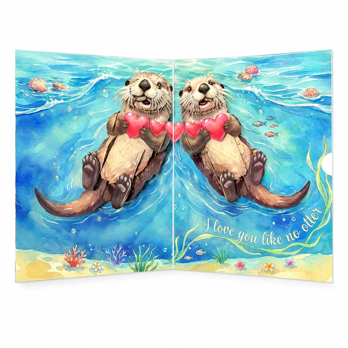 Otter Couple Love Greeting Card Set