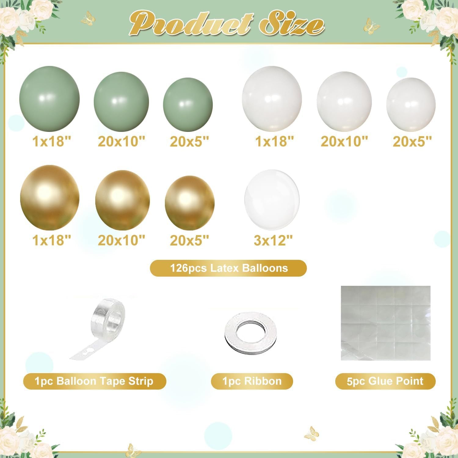 Party Balloon Arch Garland Kit, Balloon for Bridal Baby Shower Wedding Birthday Party Decor