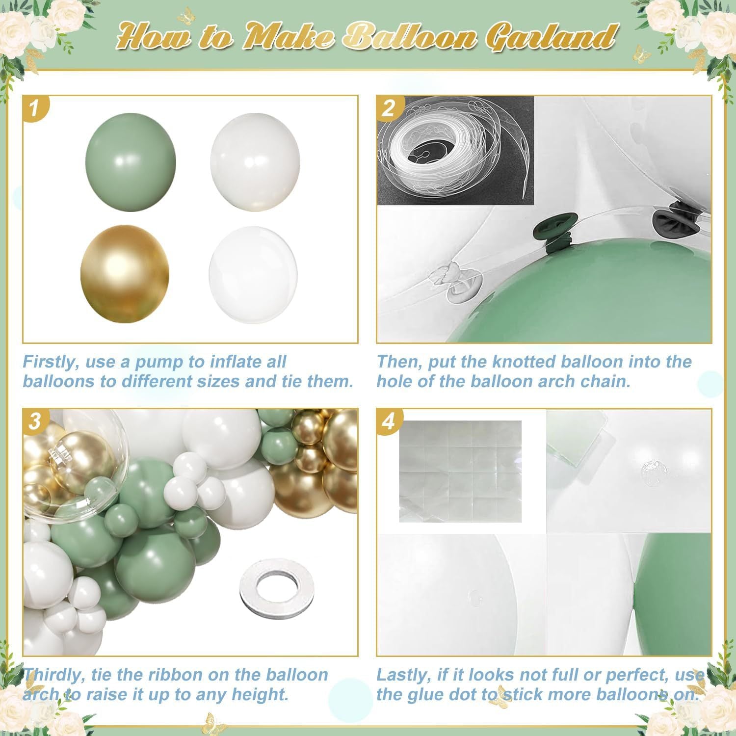Party Balloon Arch Garland Kit, Balloon for Bridal Baby Shower Wedding Birthday Party Decor