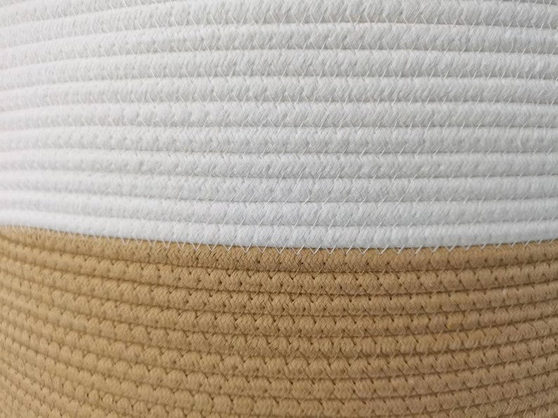 Portable Waterproof Printed Double-handled Cotton Rope Baby Basket with Handle for New Baby