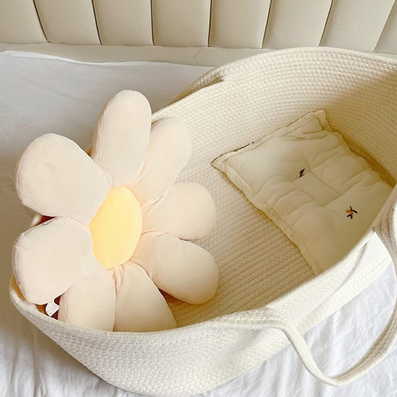 Portable Waterproof Printed Double-handled Cotton Rope Baby Basket with Handle for New Baby