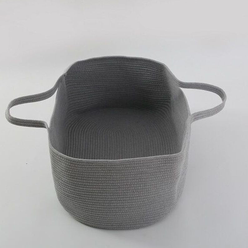 Portable Waterproof Printed Double-handled Cotton Rope Baby Basket with Handle for New Baby