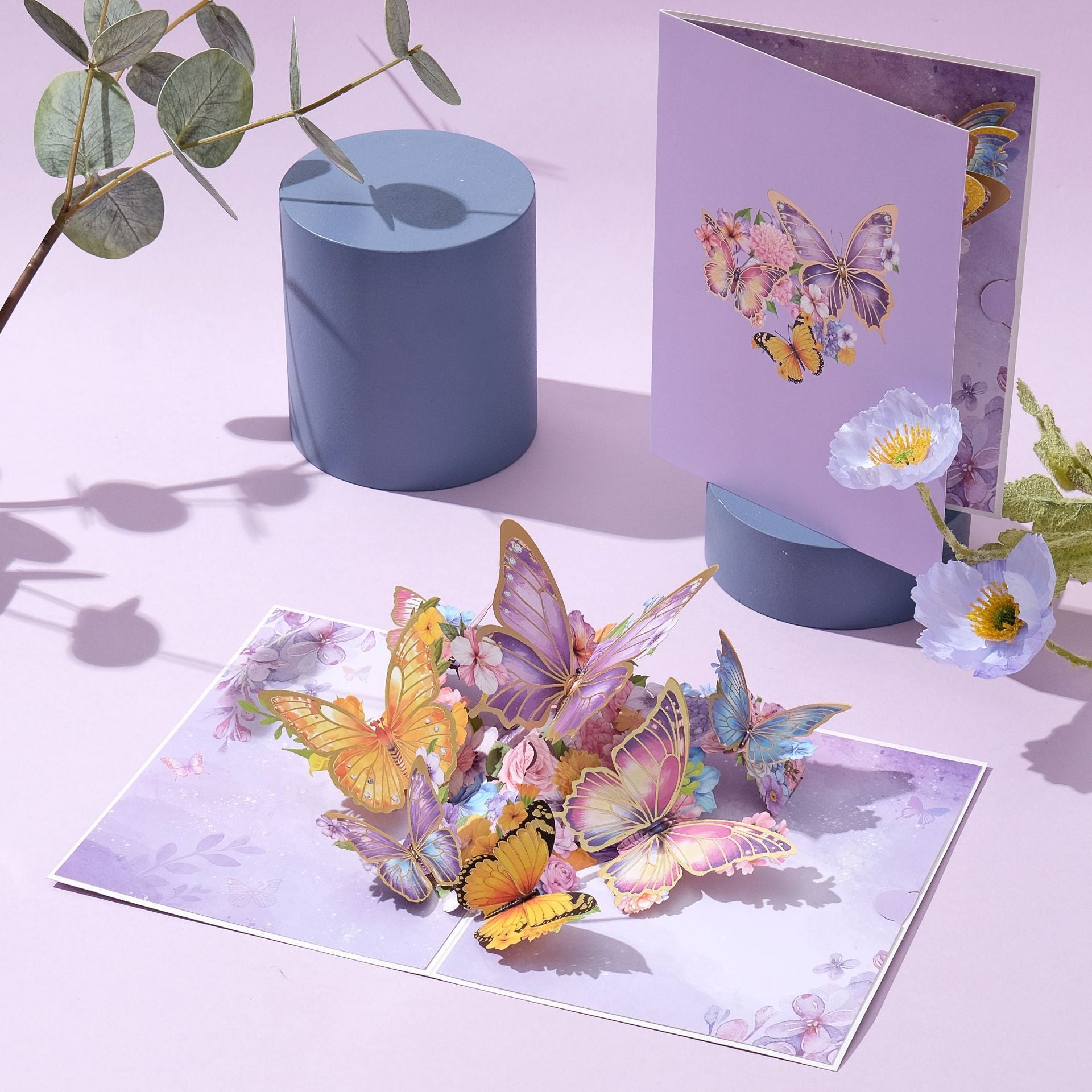 Purple Butterfly 3D Pop Up Greeting Cards, Gifts for Women/ Girl/ Girlfriend