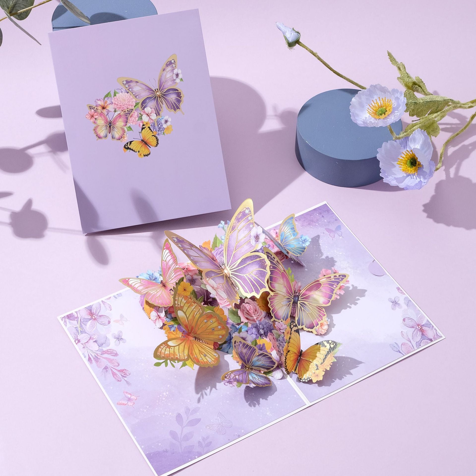 Purple Butterfly 3D Pop Up Greeting Cards, Gifts for Women/ Girl/ Girlfriend