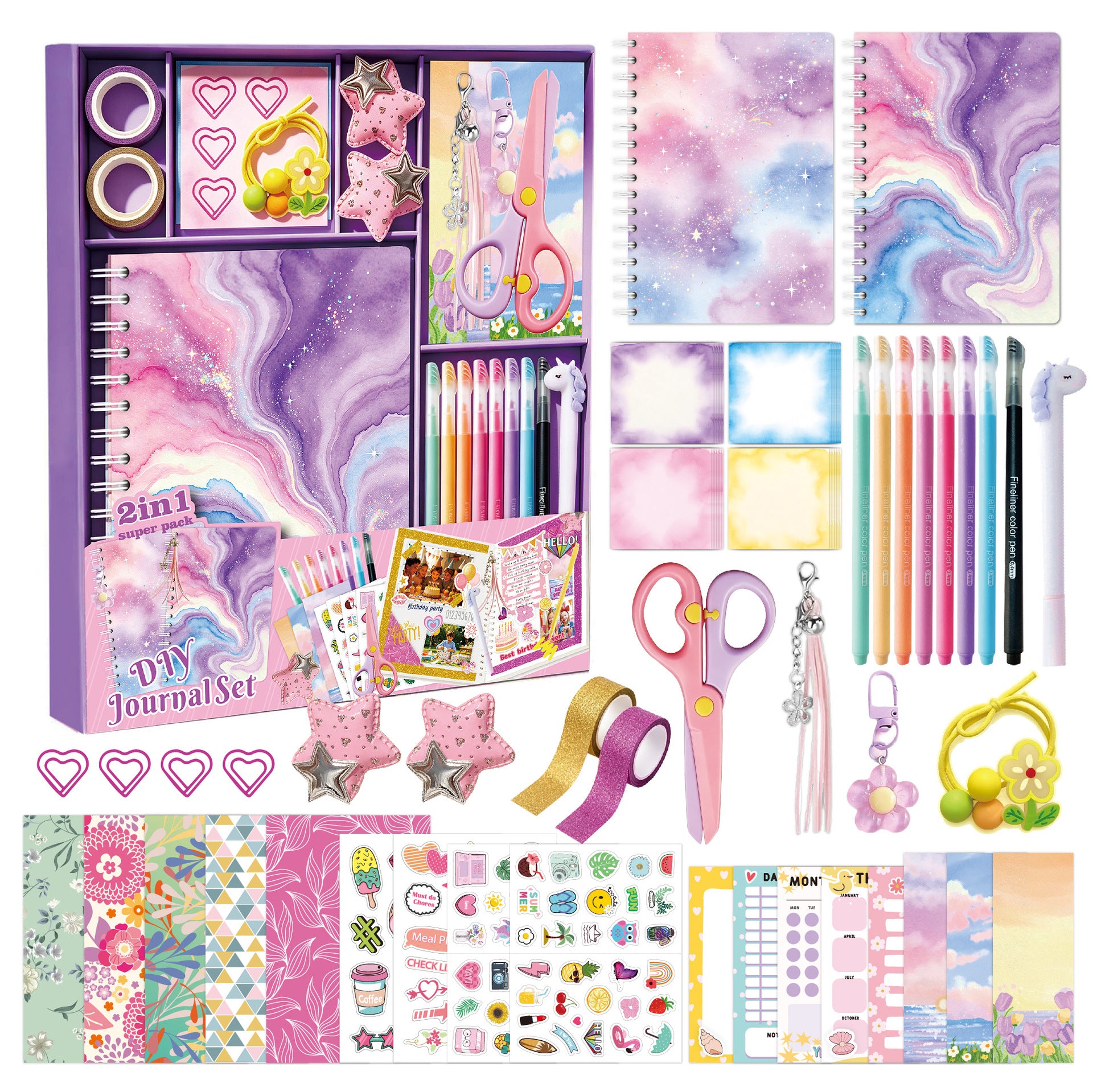 Purple DIY Journaling Set – Scrapbook Kit Gifts for Girls (Birthday Gift)