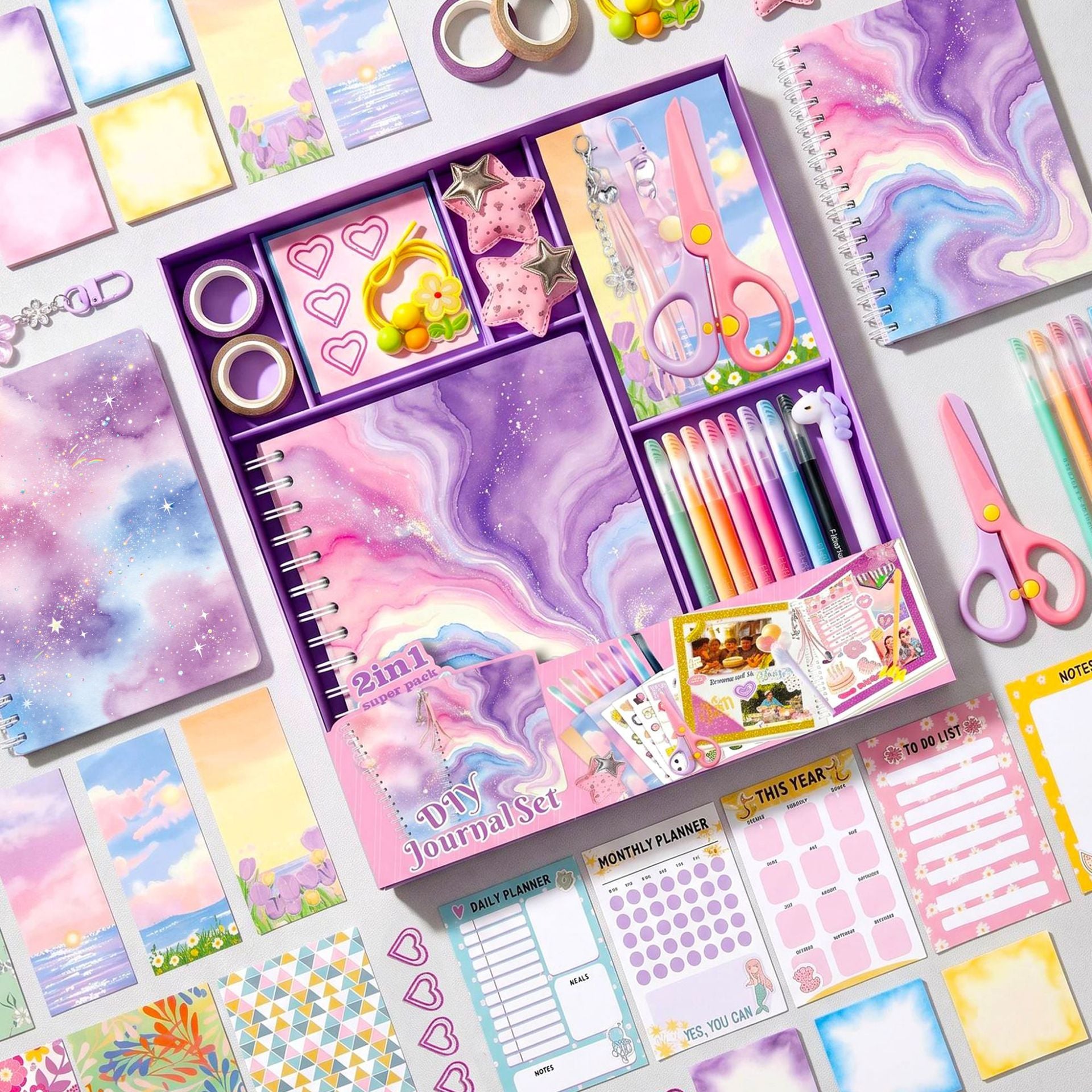 Purple DIY Journaling Set – Scrapbook Kit Gifts for Girls (Birthday Gift)