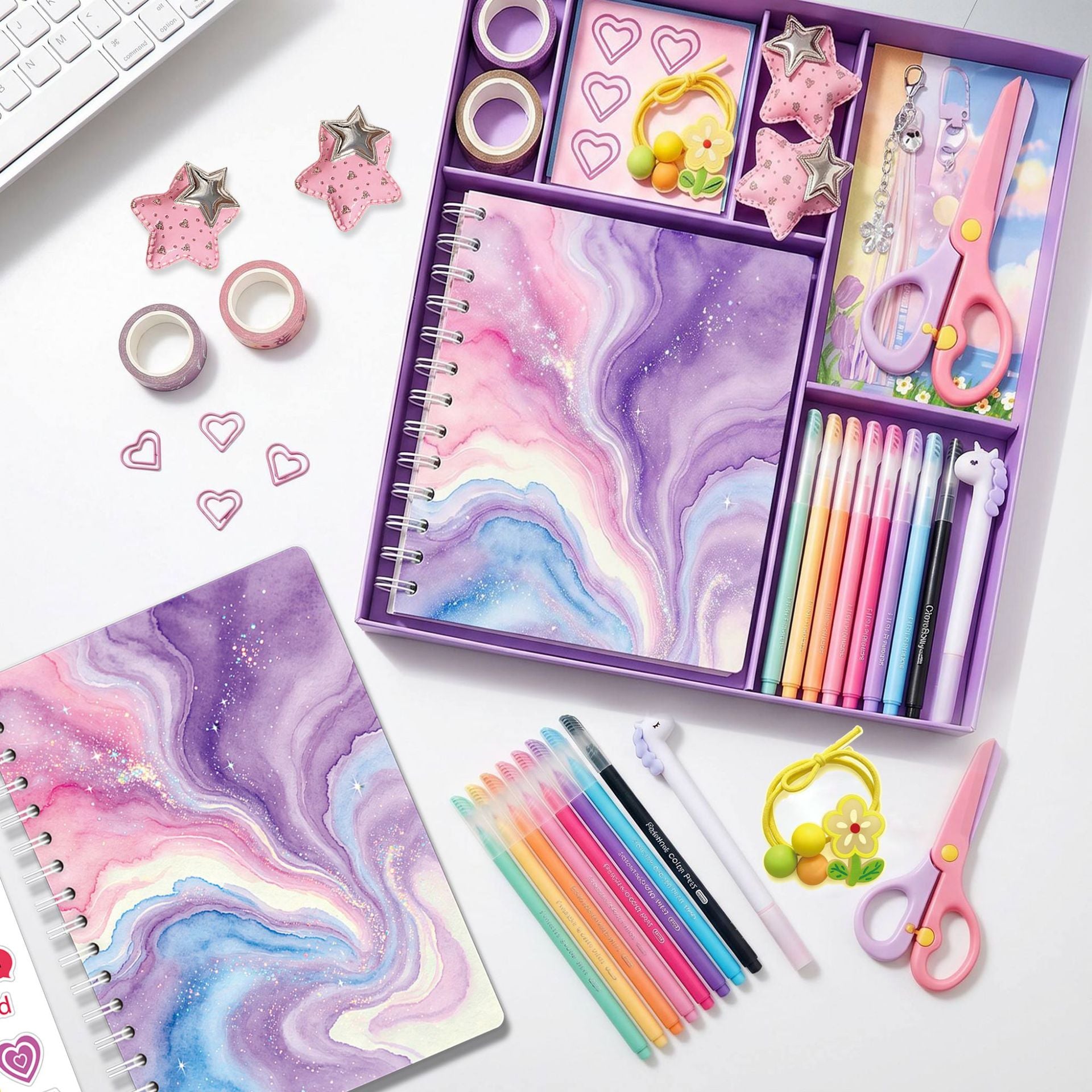 Purple DIY Journaling Set – Scrapbook Kit Gifts for Girls (Birthday Gift)