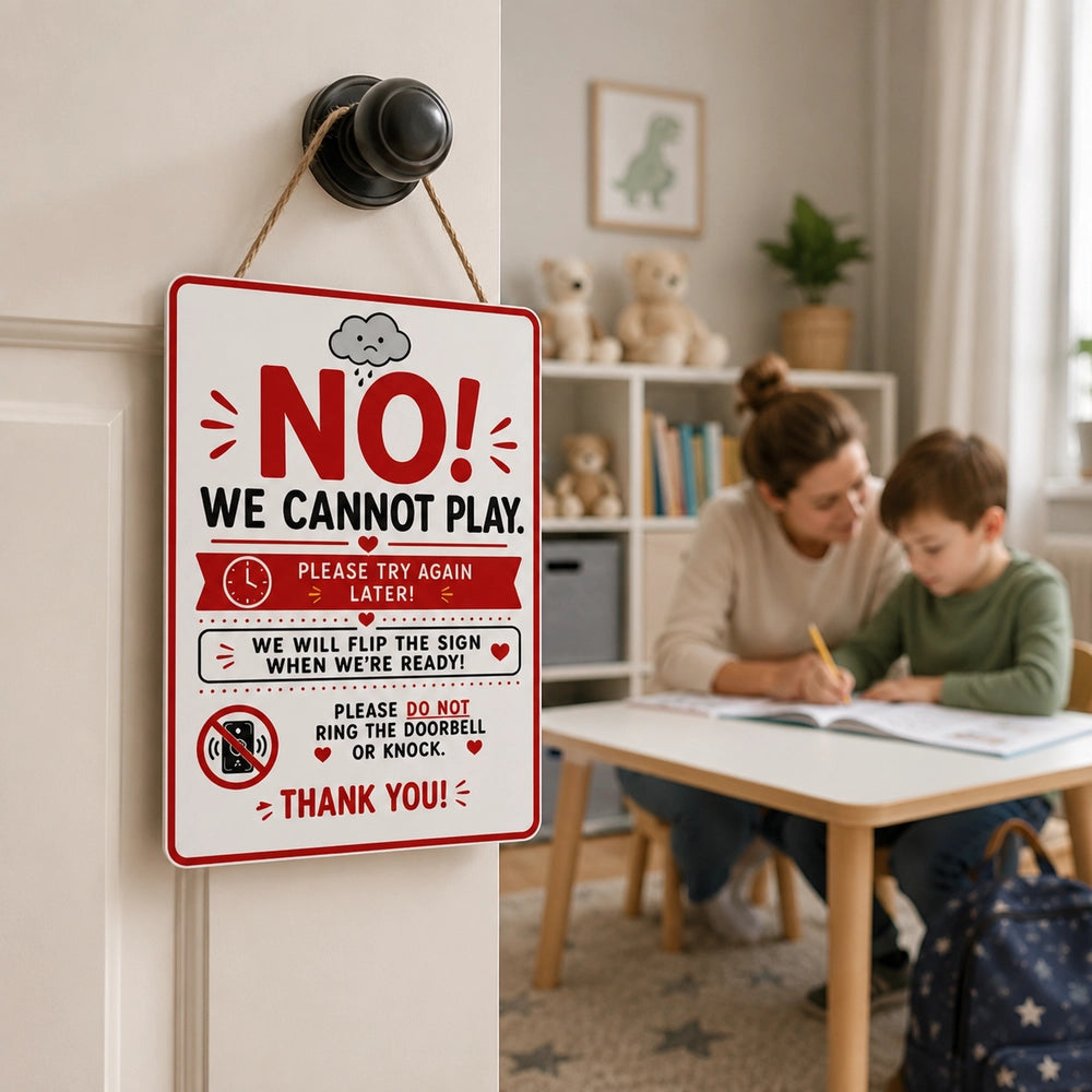 Reversible Kids Playtime Door Sign Gift for Parents– Yes/No Quiet Time Door Sign for Family Homes