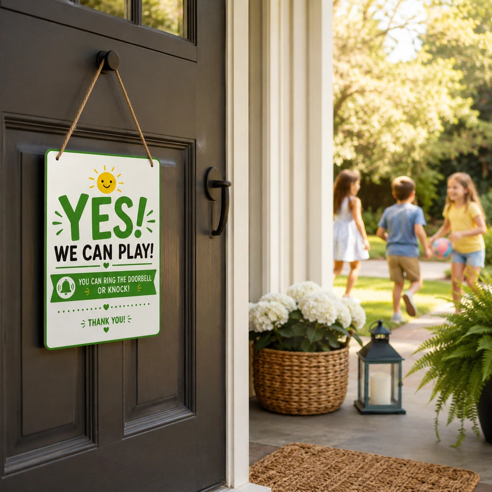 Reversible Kids Playtime Door Sign Gift for Parents– Yes/No Quiet Time Door Sign for Family Homes