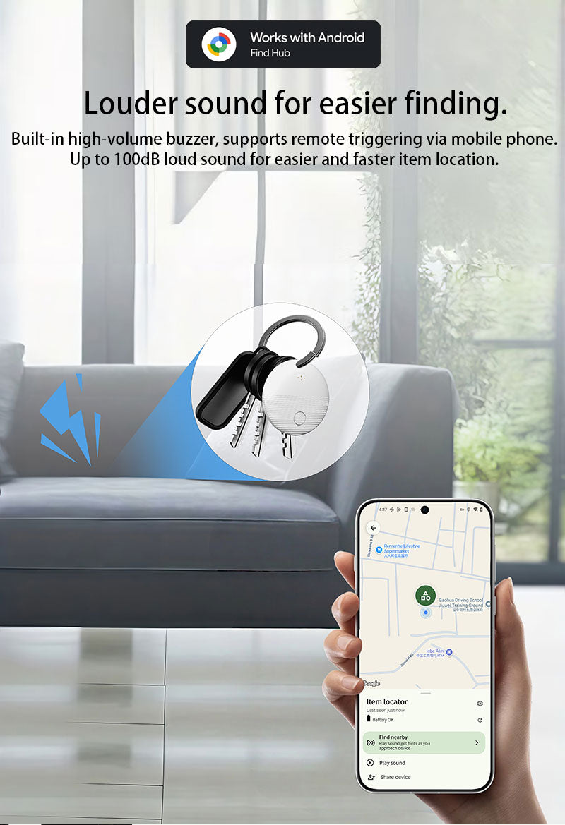 Thksyo S20 Smart Tag, Item Finder for Android Devices, Bluetooth Tracker, Keys Finder and Item Locator for Keys, Bags and More, Phone Finder, Location Tracker