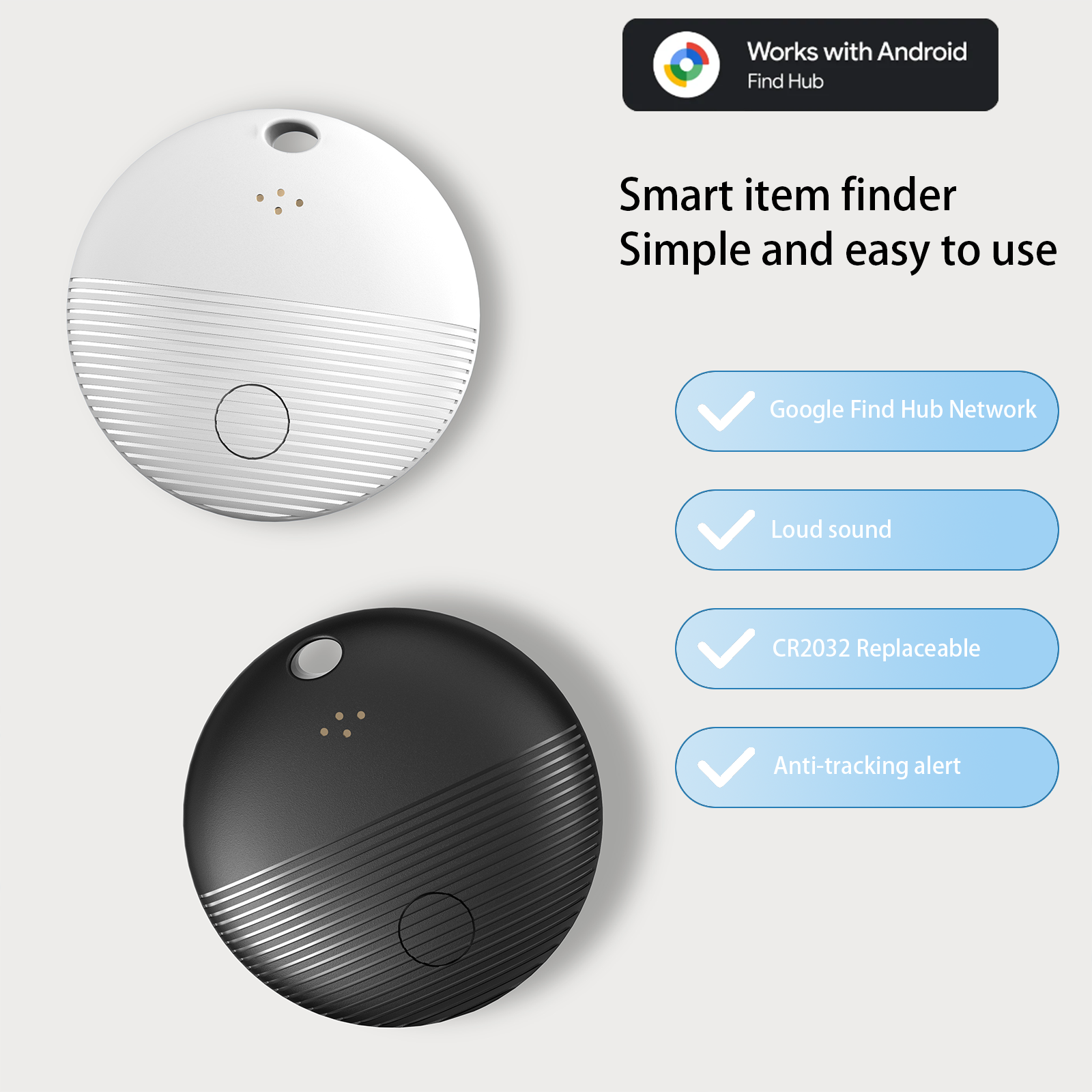 Thksyo S20 Smart Tag, Item Finder for Android Devices, Bluetooth Tracker, Keys Finder and Item Locator for Keys, Bags and More, Phone Finder, Location Tracker
