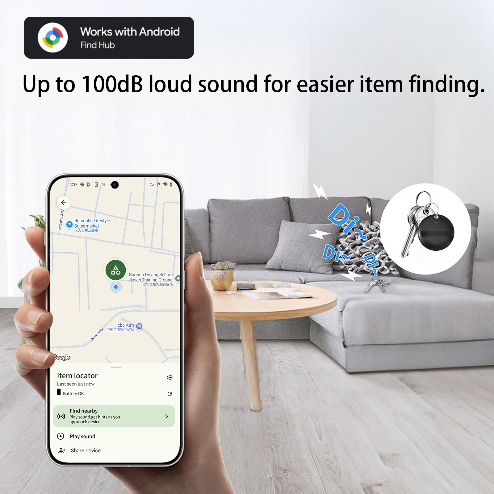 Thksyo S20 Smart Tag, Item Finder for Android Devices, Bluetooth Tracker, Keys Finder and Item Locator for Keys, Bags and More, Phone Finder, Location Tracker