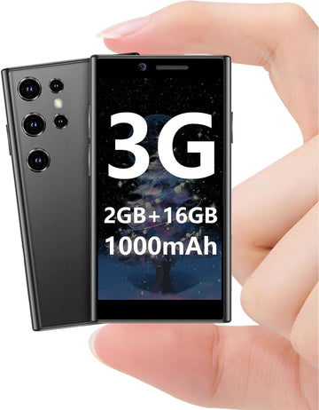 Mini Phone Unlocked, 3.0" HD Tiny Mini Smartphone for Kids, 2GB+16GB Android Kids Phone with Face ID, Small Pocket Cell Phone for Adults, GPS APP Download Little Mobile Phone