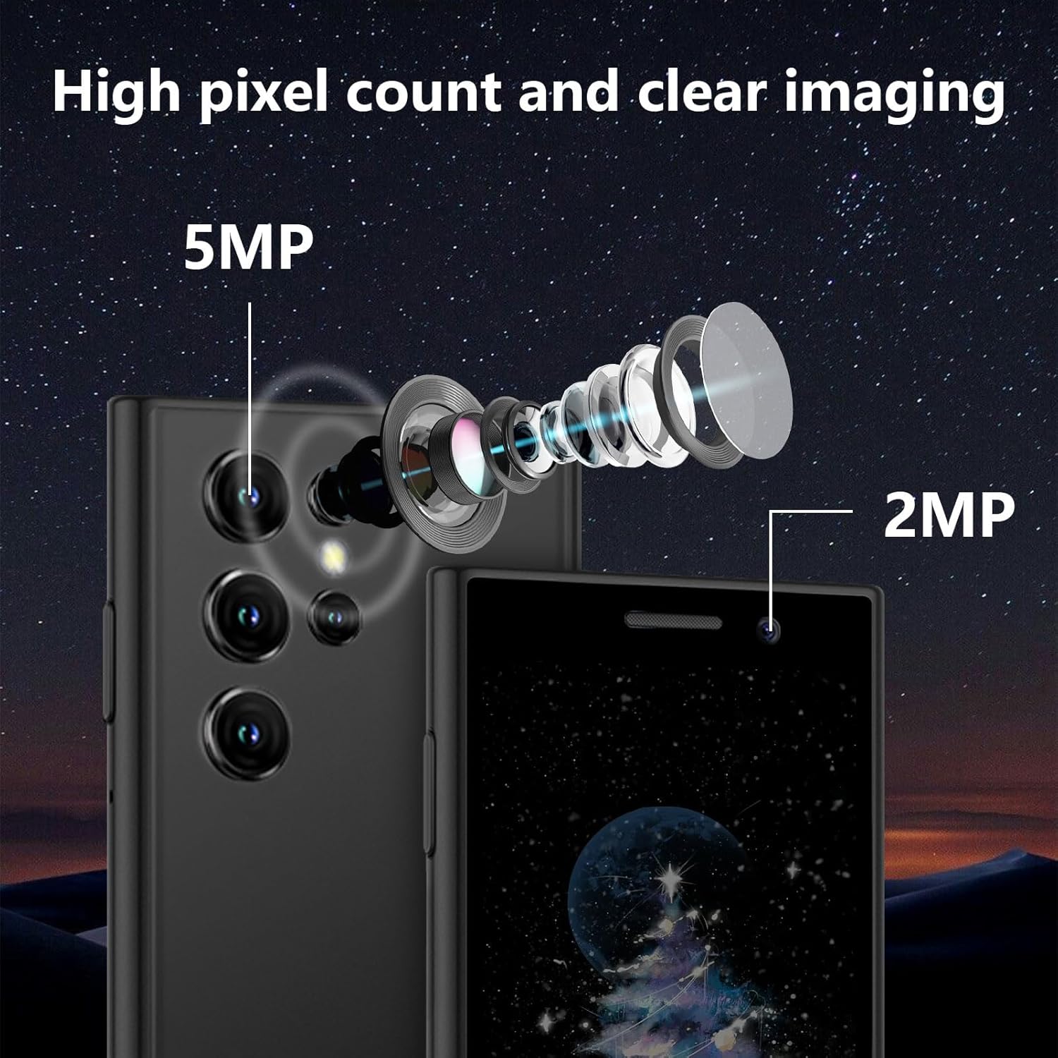 Mini Phone Unlocked, 3.0" HD Tiny Mini Smartphone for Kids, 2GB+16GB Android Kids Phone with Face ID, Small Pocket Cell Phone for Adults, GPS APP Download Little Mobile Phone