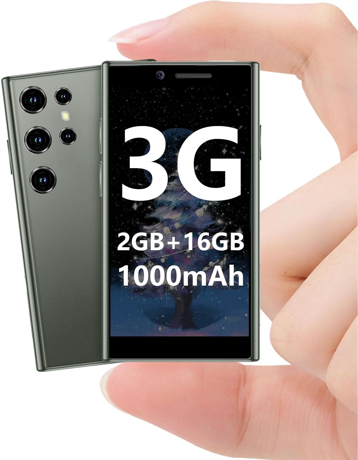 Mini Phone Unlocked, 3.0" HD Tiny Mini Smartphone for Kids, 2GB+16GB Android Kids Phone with Face ID, Small Pocket Cell Phone for Adults, GPS APP Download Little Mobile Phone