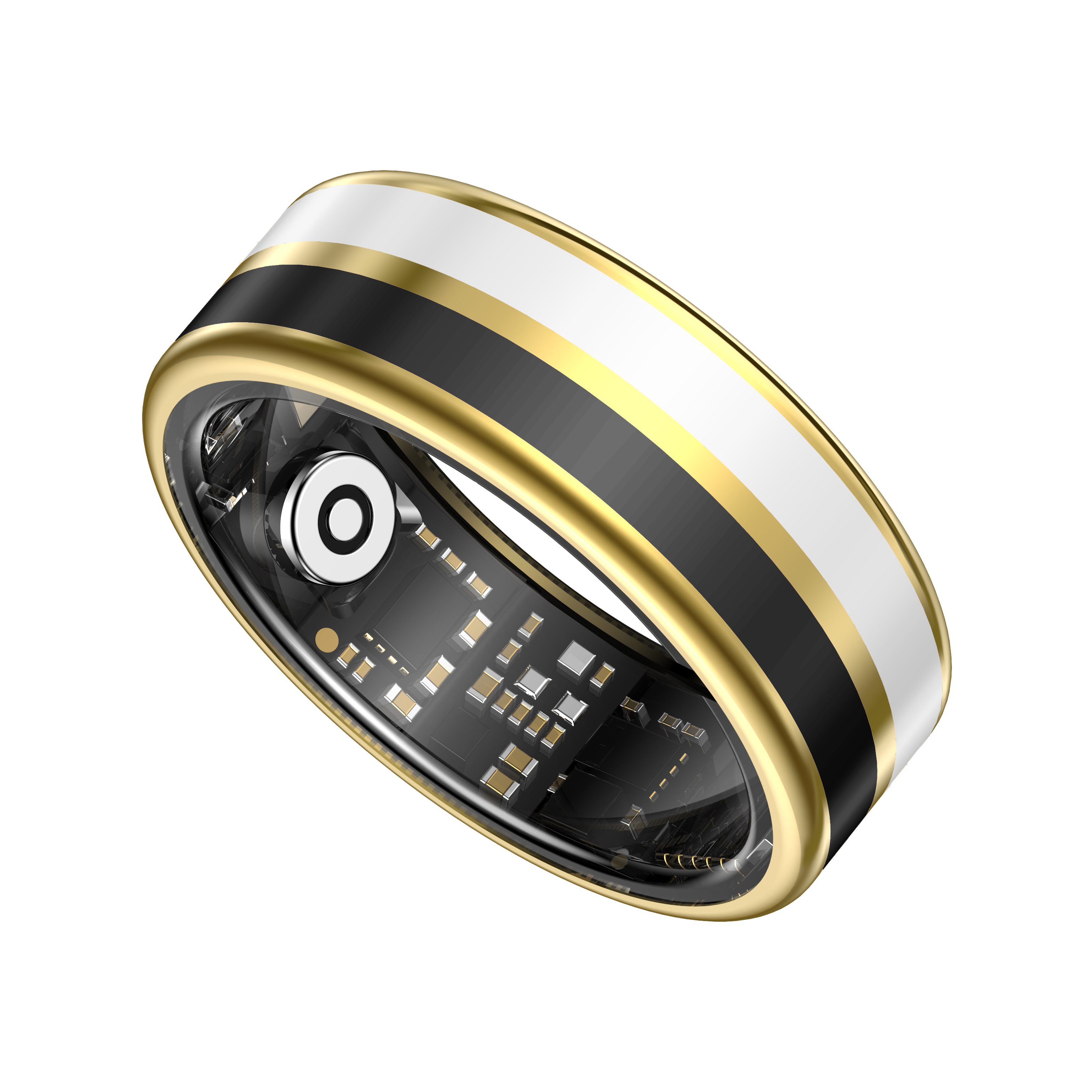 SY03 Gold Circle Smart Ring, Best Gifts for Her/ Him, Black/ White/ Pink Ring Sport Tracker