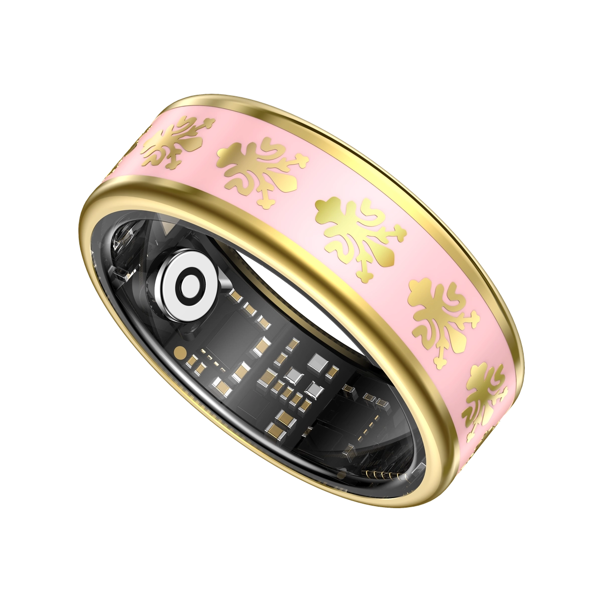 SY03 Gold Circle Smart Ring, Best Gifts for Her/ Him, Black/ White/ Pink Ring Sport Tracker