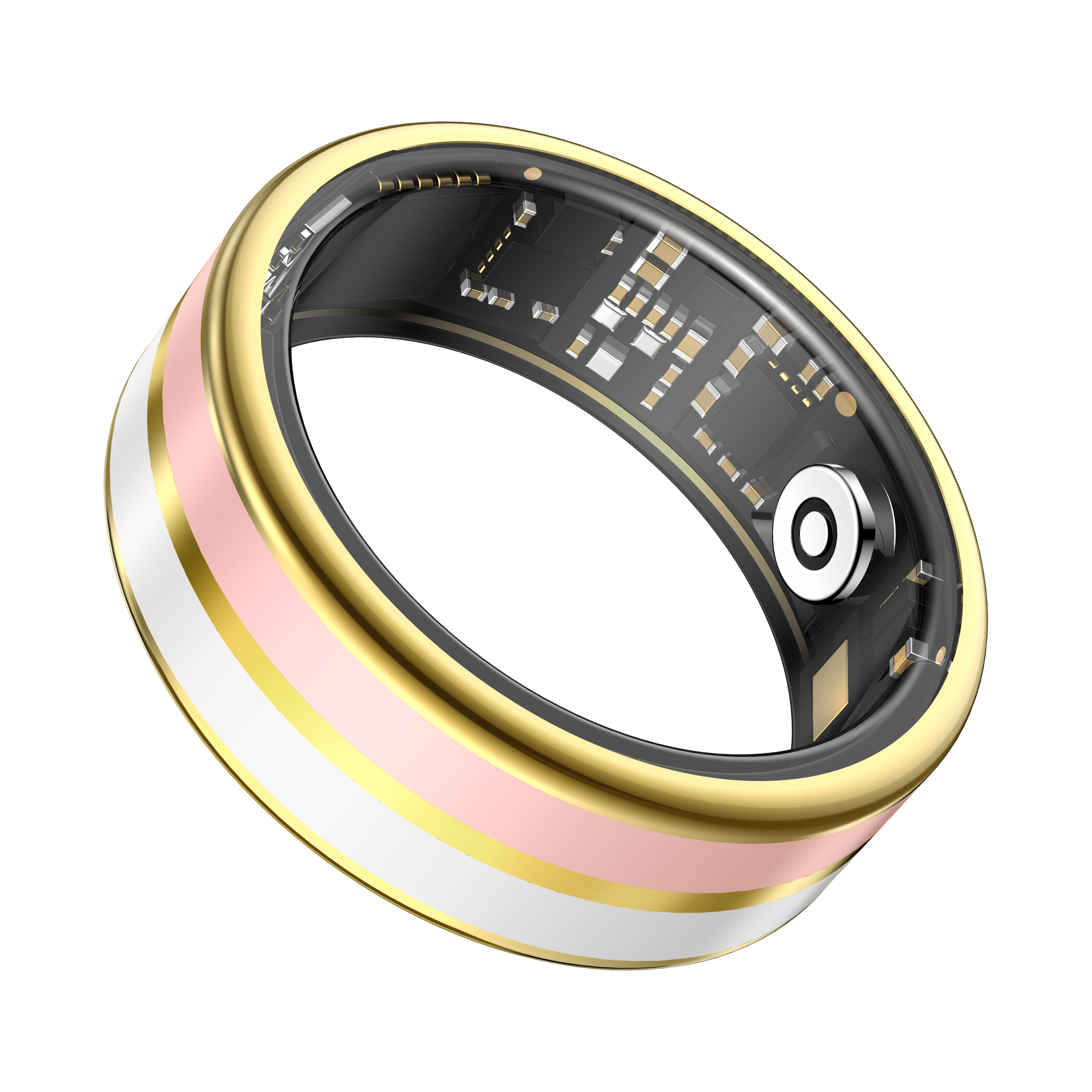 SY03 Gold Circle Smart Ring, Best Gifts for Her/ Him, Black/ White/ Pink Ring Sport Tracker
